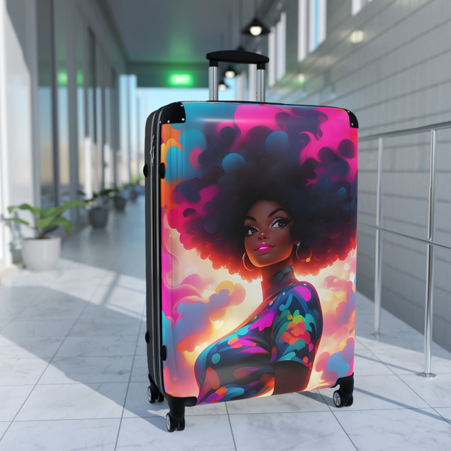It's Going To Be A Good Day Black Woman Art Hardshell Hardside Lockable Spinner Suitcase