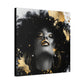 Gold Is My Passion Afrocentric Black Woman Abstract Art Canvas Wall Print