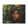 Mother Nature In Full Bloom Afrocentric Black Woman Fantasy Art Canvas Wall Print - Xtreme Shopper