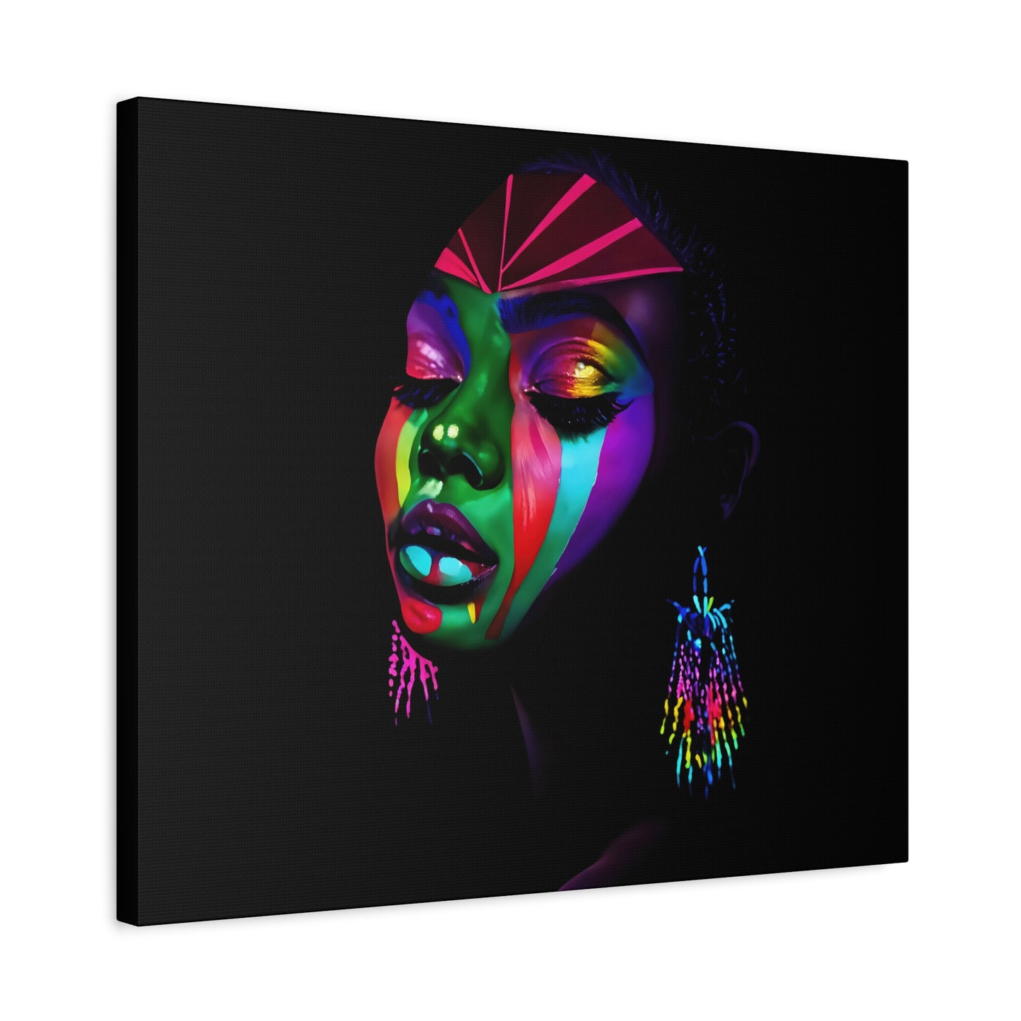 Original Makeup Black Woman Art Canvas Wall Print