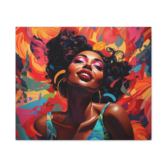 I Am The Embodiment Of Black Joy Afrocentric Black Woman Abstract Art Canvas Wall Print