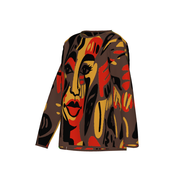 A Little Abstract Afrocentric Crewneck Women's Sweater