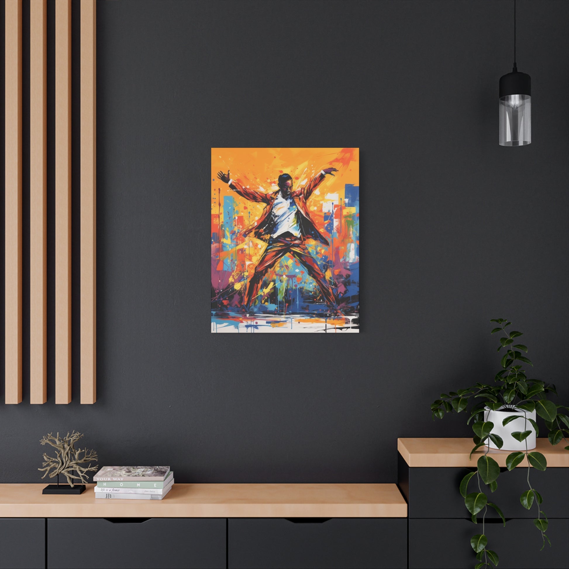 The Jazz Dancer Afrocentric Abstract Black Art Canvas Wall Print - Xtreme Shopper