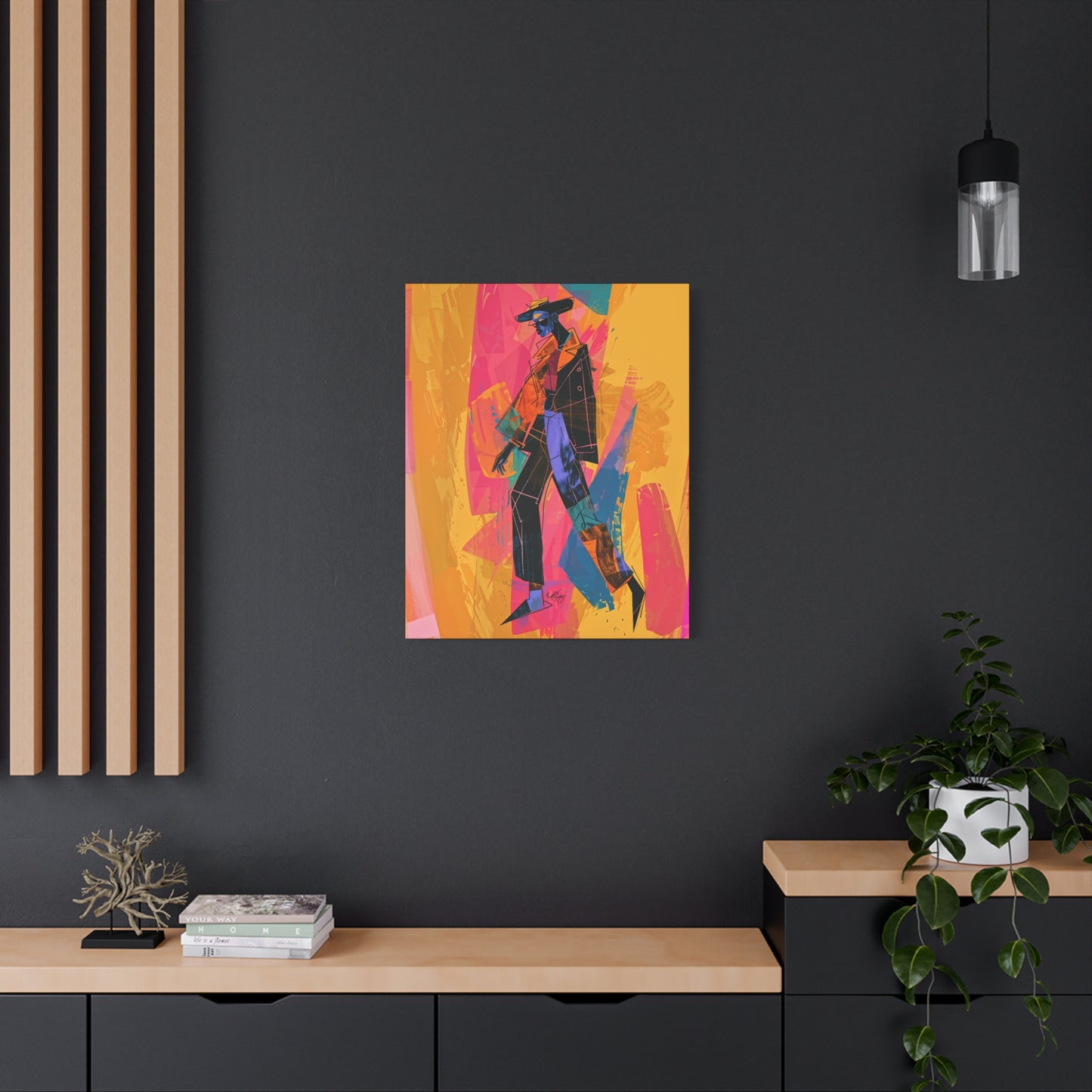 So Cool Afrocentric Black Man Abstract Art Canvas Wall Print