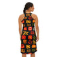 Vibrant Abstract Print Comfort Stretch Racerback Dress