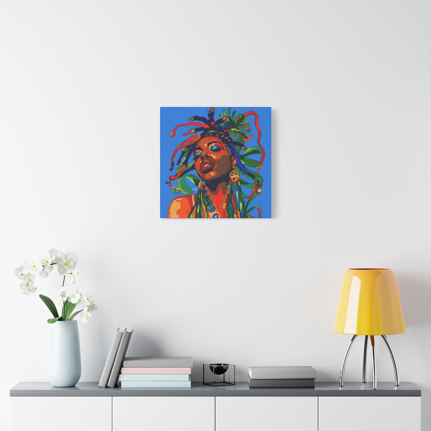 I'm Feeling It Afrocentric Black Woman Abstract Art Canvas Wall Print