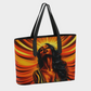 Beautiful Sunrise Black Woman Vegan Leather Tote Bag