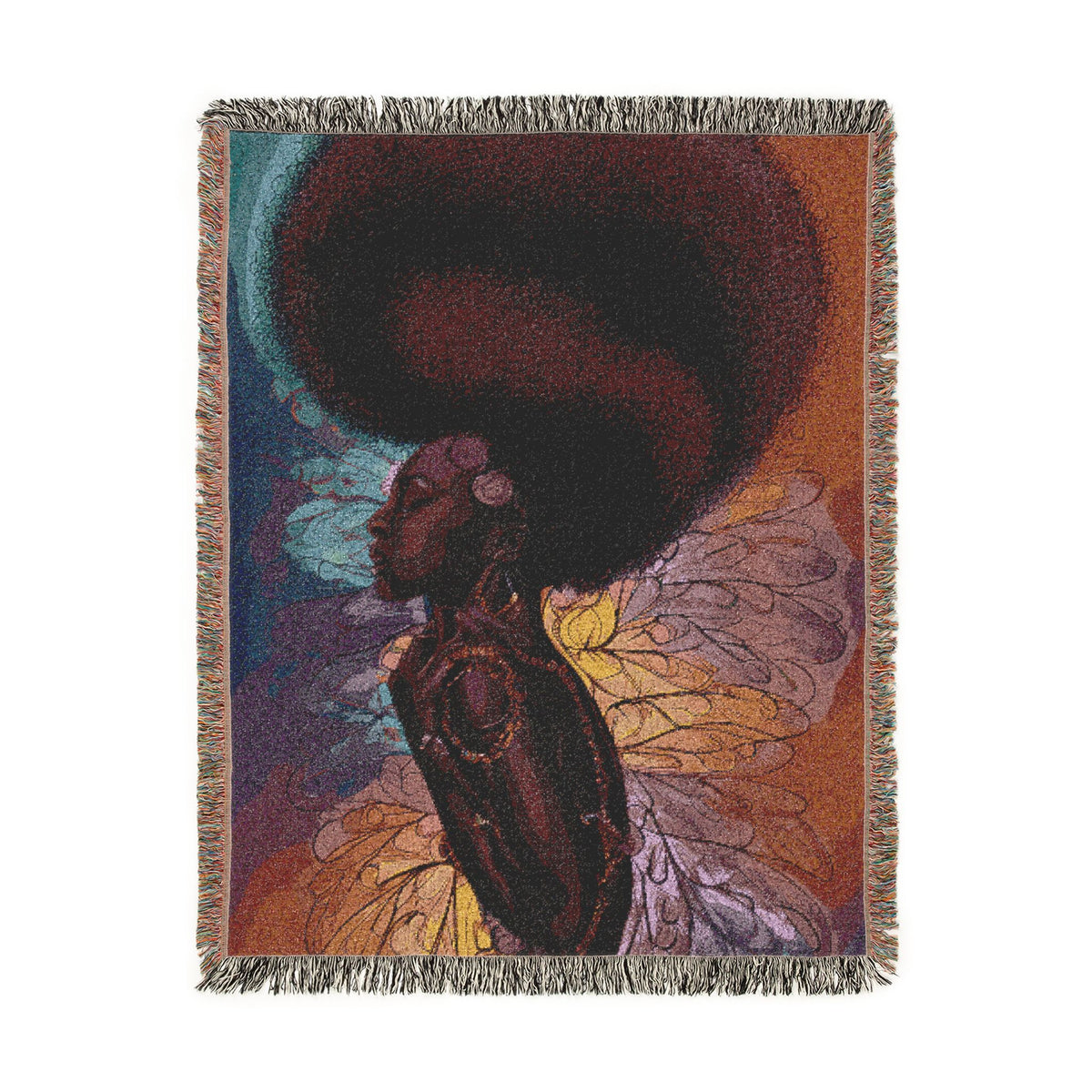 Afro Angel Woven Throw Blanket