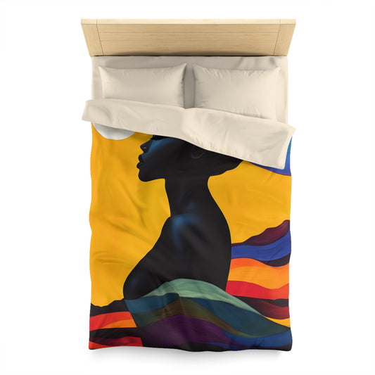 Bohemian Sunset Microfiber Duvet Cover | Vibrant Home Decor, Bedroom Makeover, Gift for Her, Cozy Bedding, Artistic Bed Linen