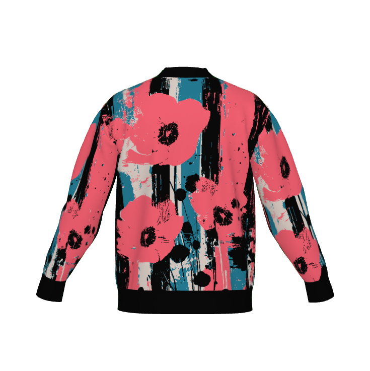 Flowers Everywhere Abstract Art Floral Cardigan Sweater - Xtreme Shopper