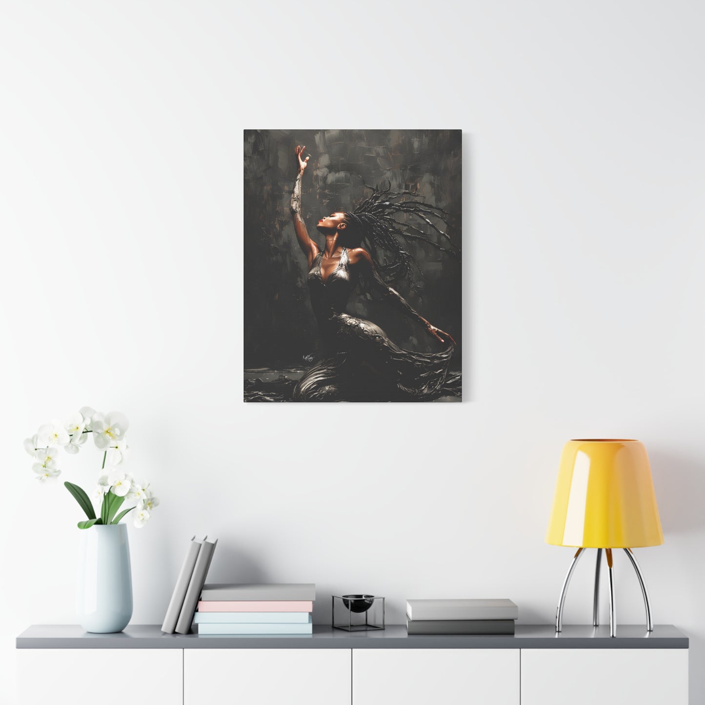 Dance In The Dark Afrocentric Black Woman Art Canvas Wall Print