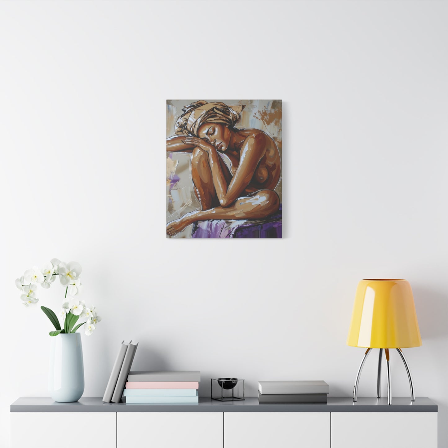 Home Alone Black Woman Art Canvas Wall Print