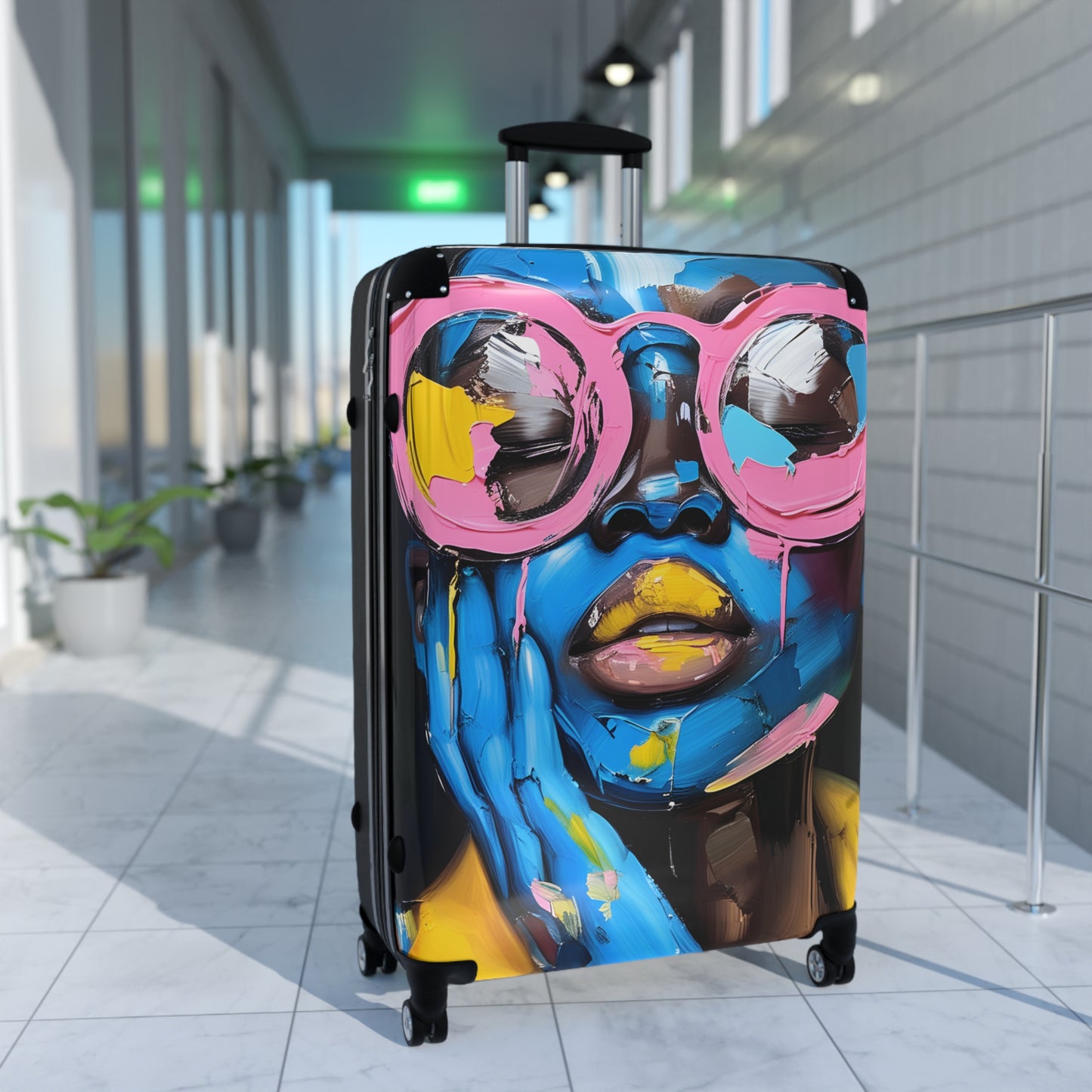 Painted In Sight Black Woman Art Hardshell Hardside Lockable Spinner Suitcase