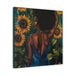 In The Garden Afrocentric Black Woman Art Canvas Wall Print