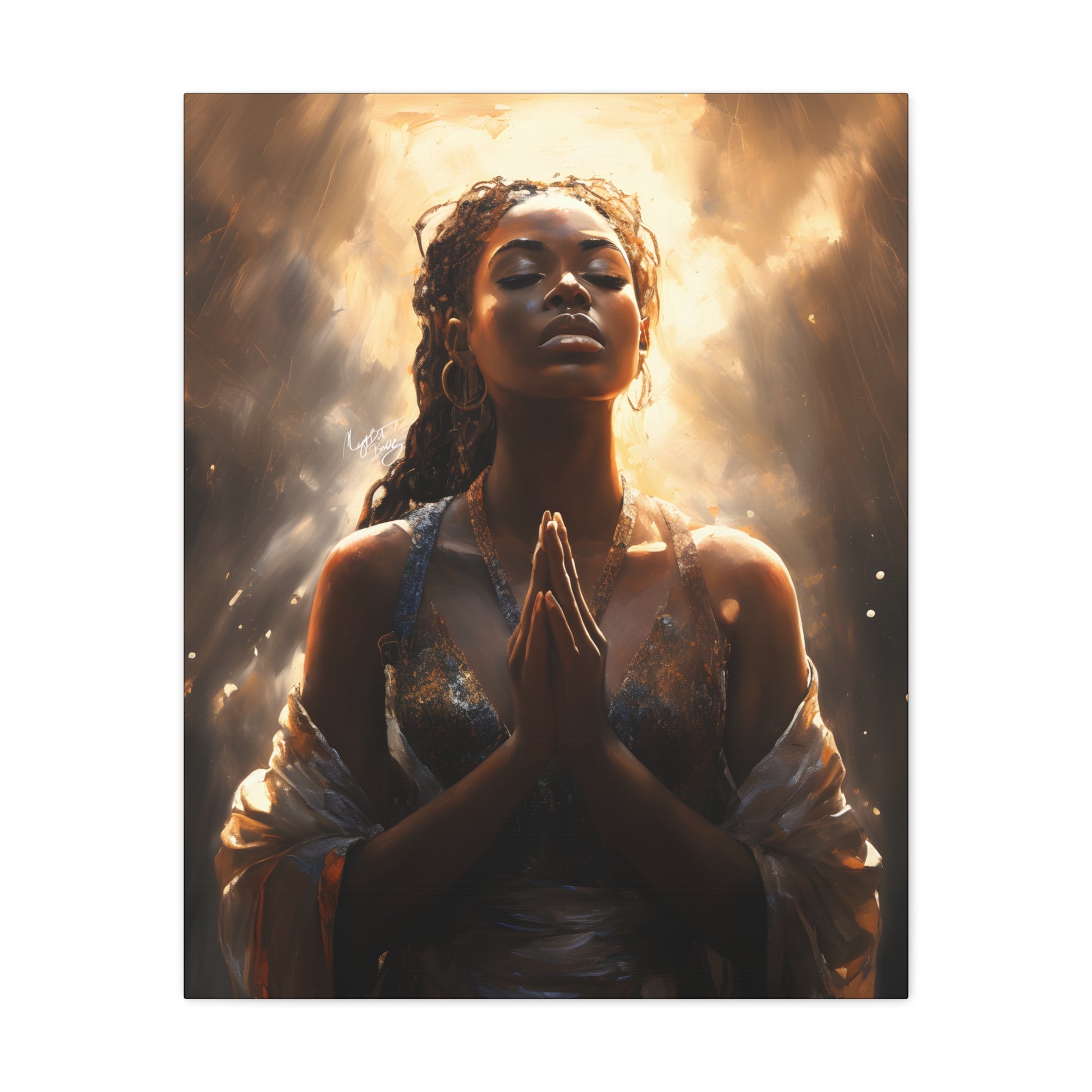 Please Listen To My Prayers Afrocentric Black Inspirational Spiritual Art Canvas Wall Print - Xtreme Shopper