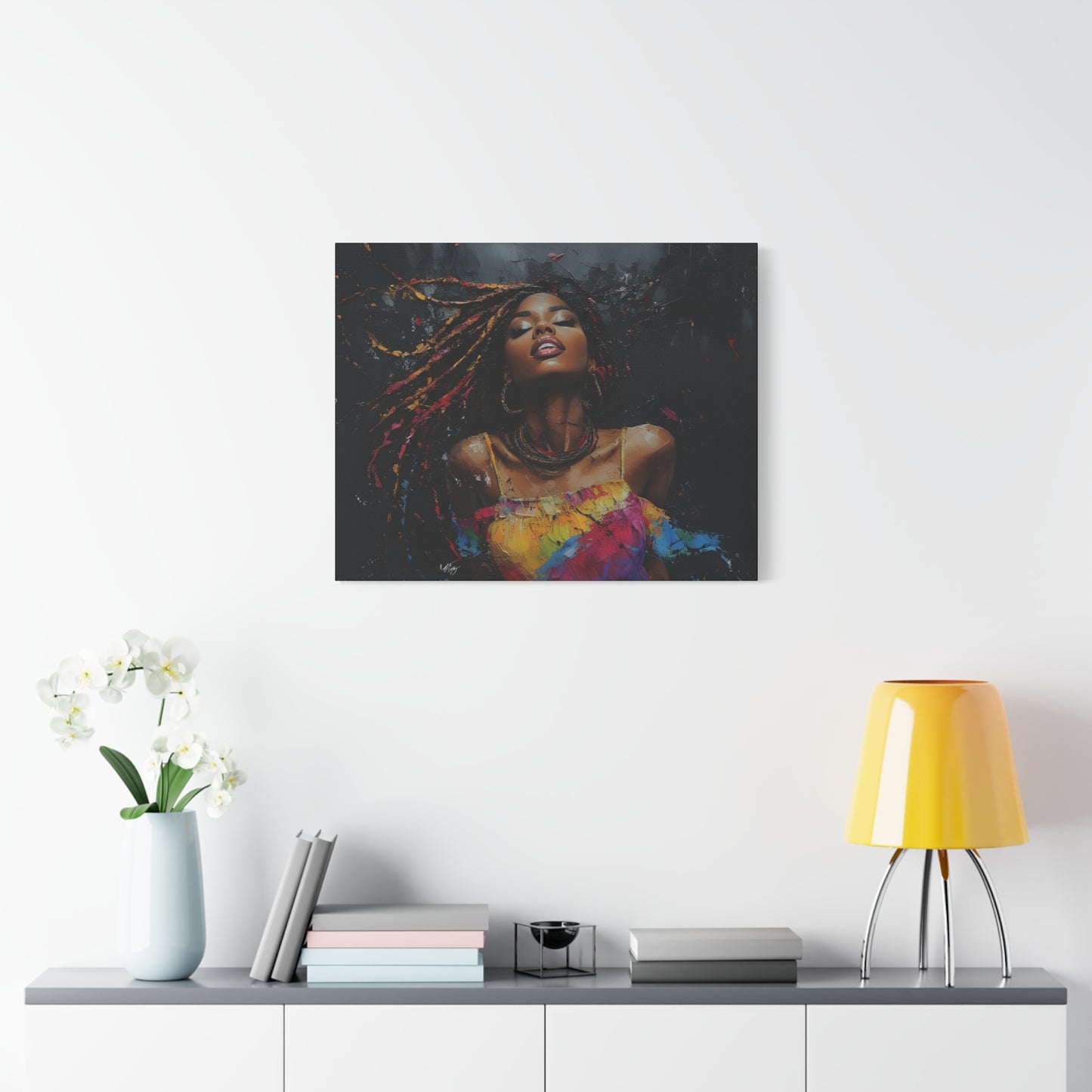 Euphoria Afrocentric Black Woman Abstract Art Canvas Wall Print