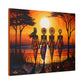 All Together Now Afrocentric Black Woman Abstract Art Canvas Wall Print