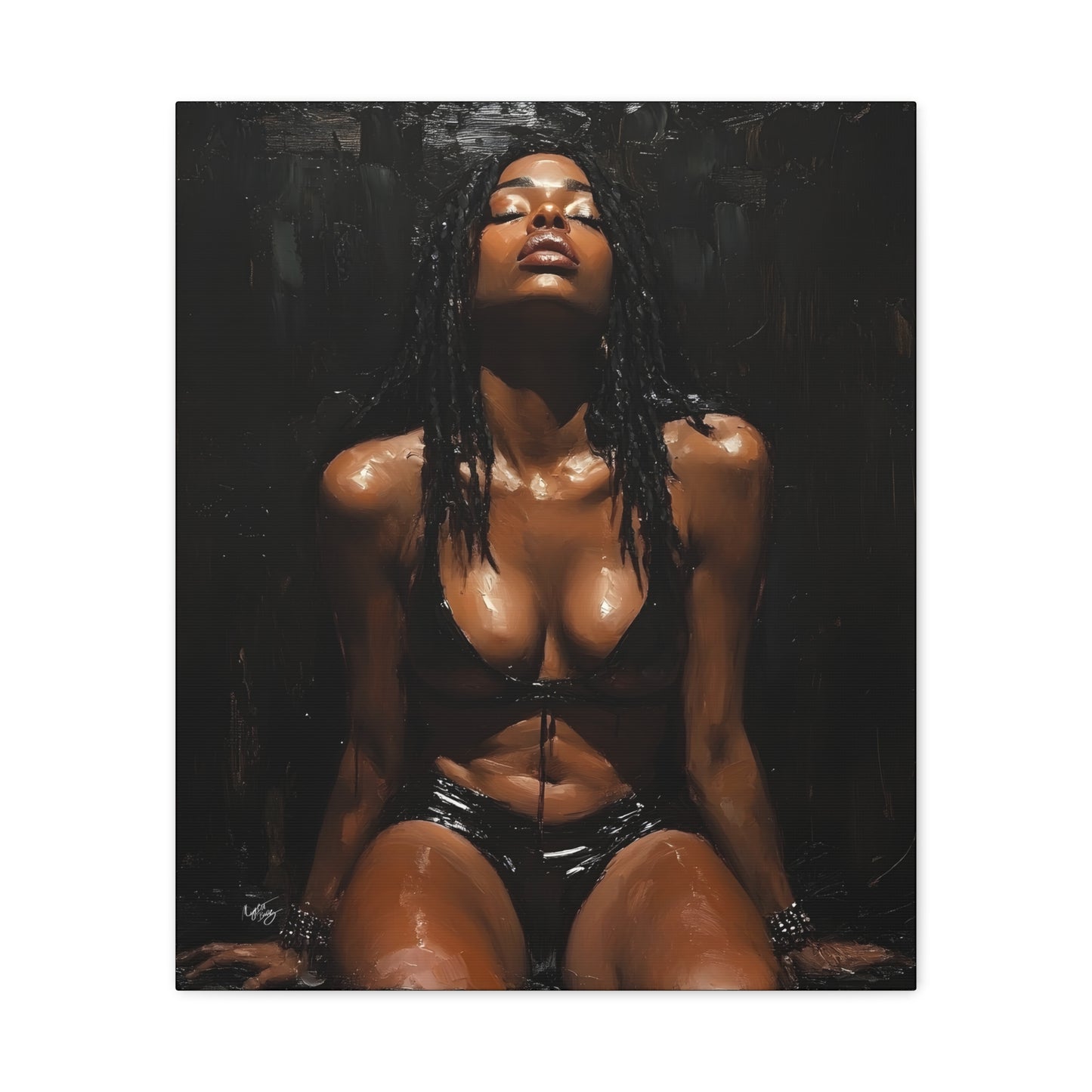 At The End Of The Day Afrocentric Black Woman Art Canvas Wall Print