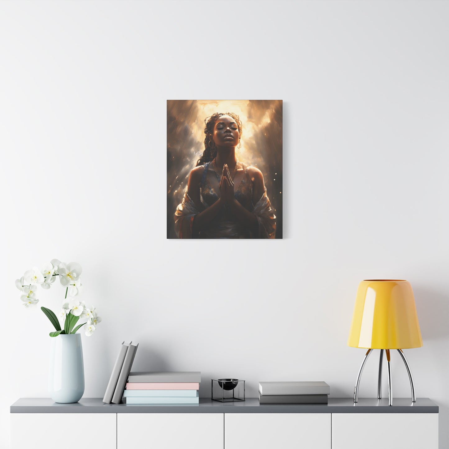 Please Listen To My Prayers Afrocentric Black Inspirational Spiritual Art Canvas Wall Print - Xtreme Shopper