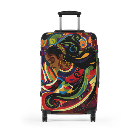 Surreally Beautiful One Black Woman Art Hardshell Hardside Lockable Spinner Suitcase