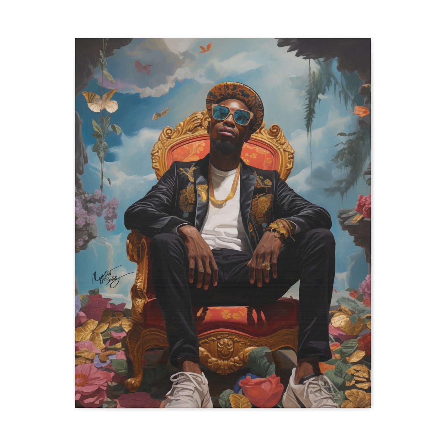 SurrealFlyism Afrocentric Black Man Art Canvas Wall Print