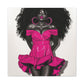 Pink Is My Color Black Woman Art Canvas Wall Print