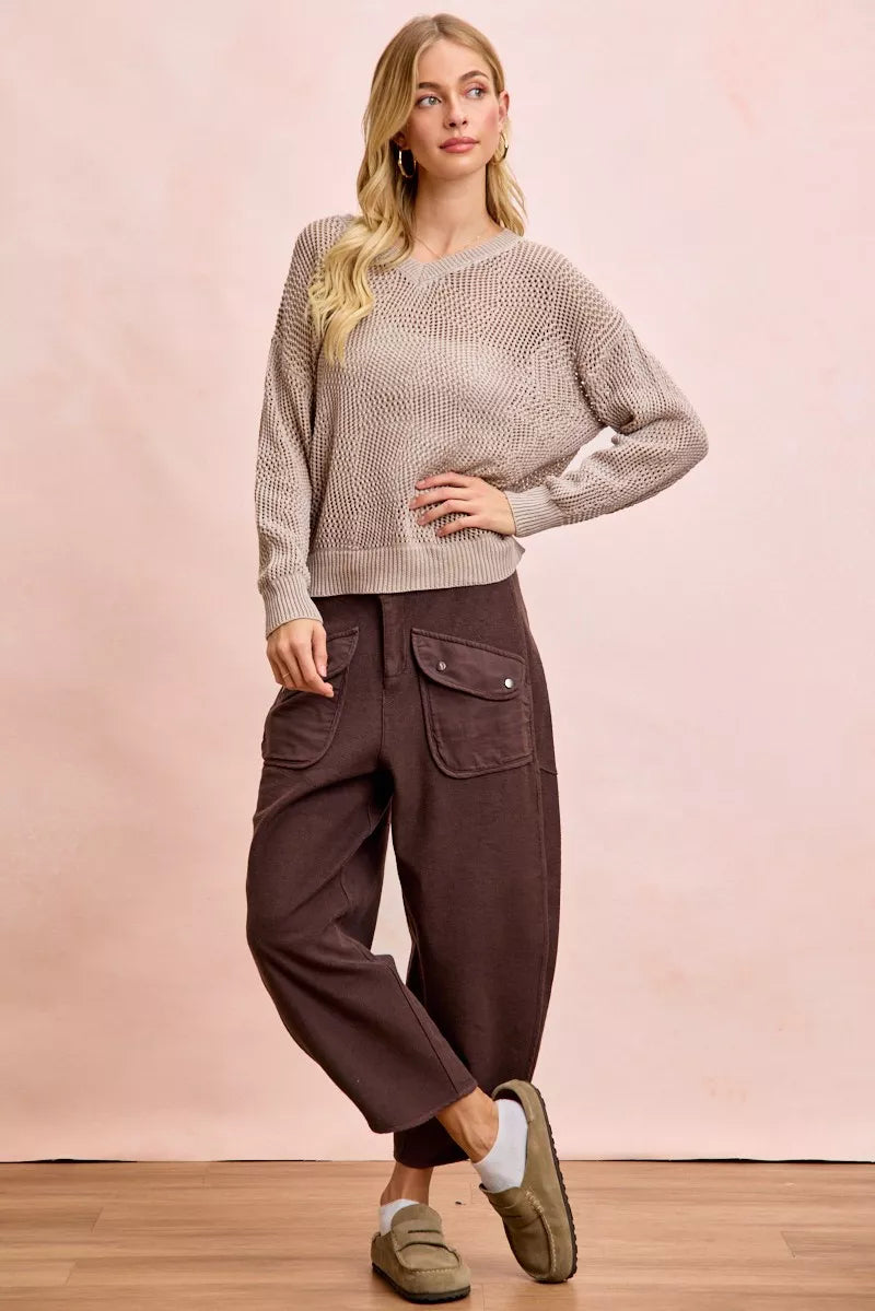 BiBi Boho Washed Terry Pants with Pockets - Xtreme Shopper