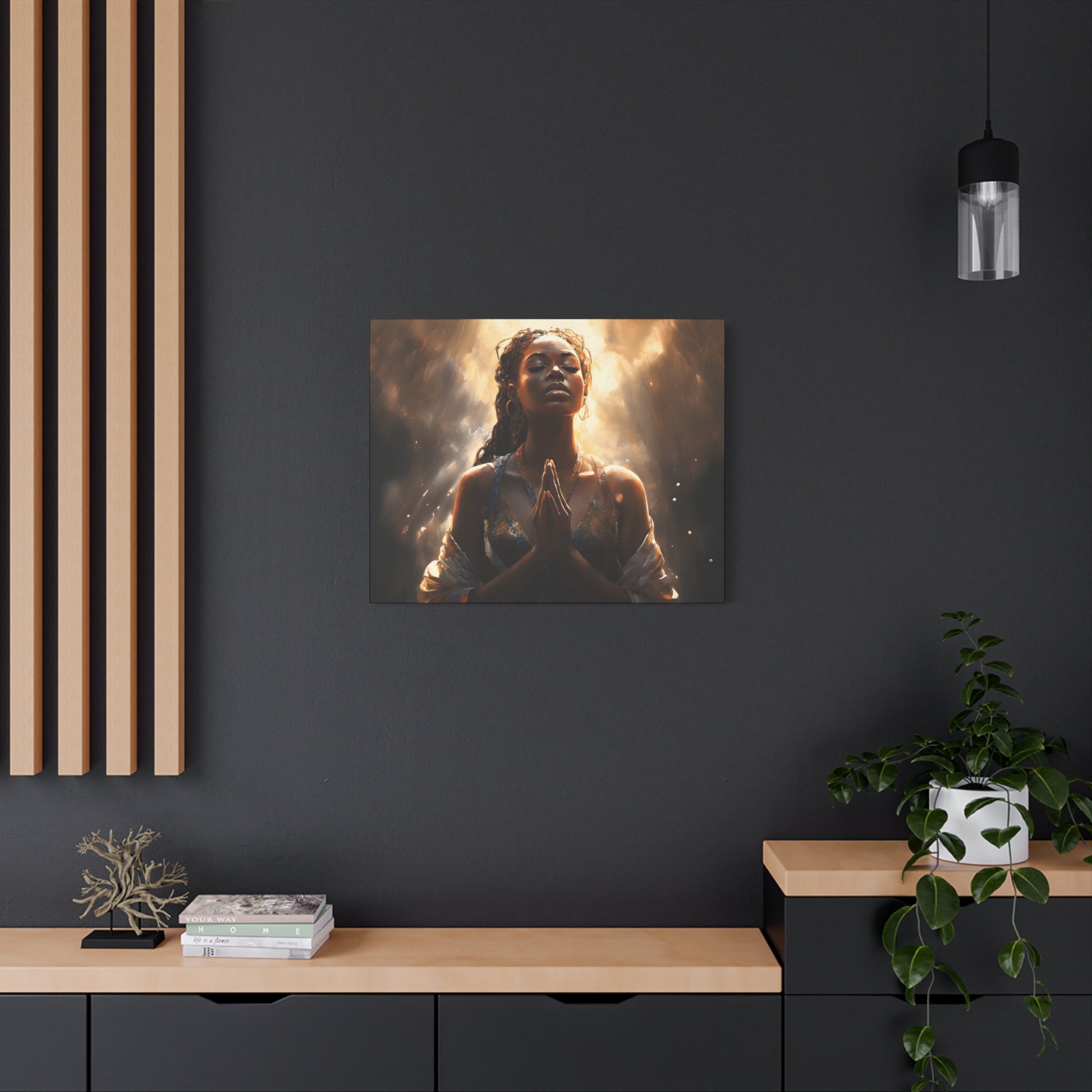 Please Listen To My Prayers Afrocentric Black Inspirational Spiritual Art Canvas Wall Print - Xtreme Shopper