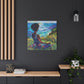 There's Peace By The Sea Afrocentric Black Woman Art Canvas Wall Print