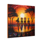 All Together Now Afrocentric Black Woman Abstract Art Canvas Wall Print