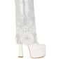 Sundra Floral Applique Platform Heeled Boots - Xtreme Shopper