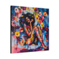 Flowers Blooming Everywhere Afrocentric Black Abstract Art Canvas Wall Print