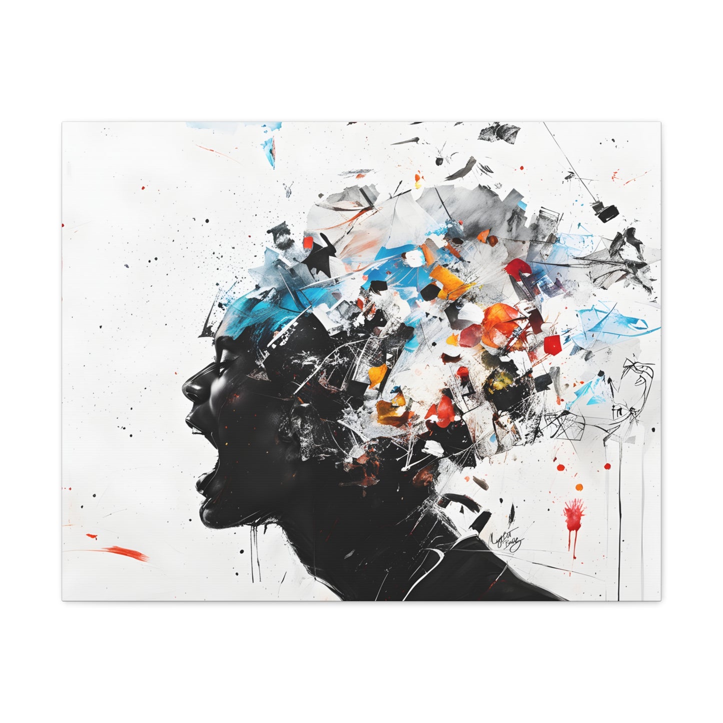Frustration Afrocentric Black Art Canvas Wall Print