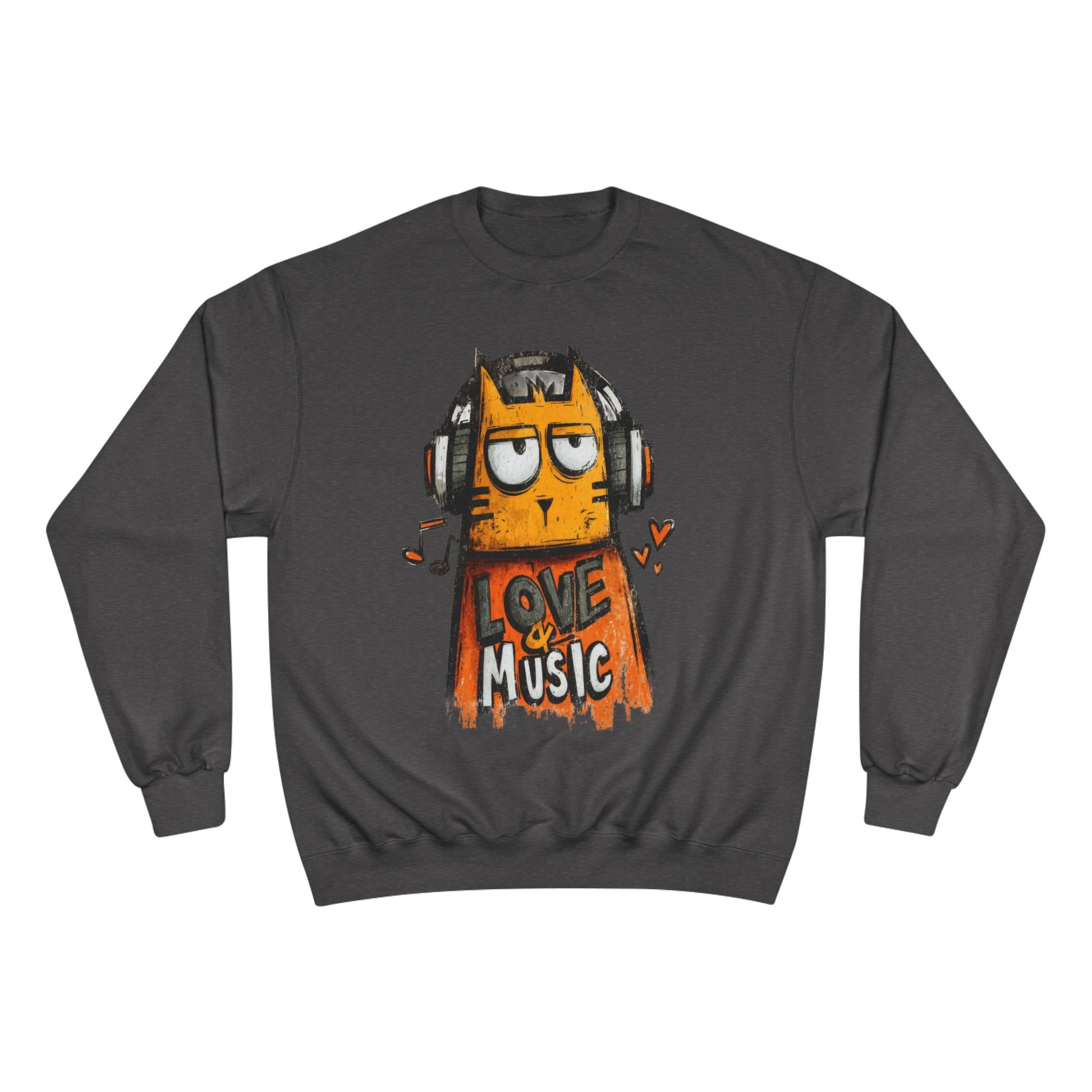 Cats Love and Music Pet Lover Art Streetwear Champion Sweatshirt - Xtreme Shopper