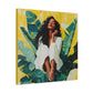 It's A Beautiful Day Afrocentric Black Woman Abstract Art Canvas Wall Print