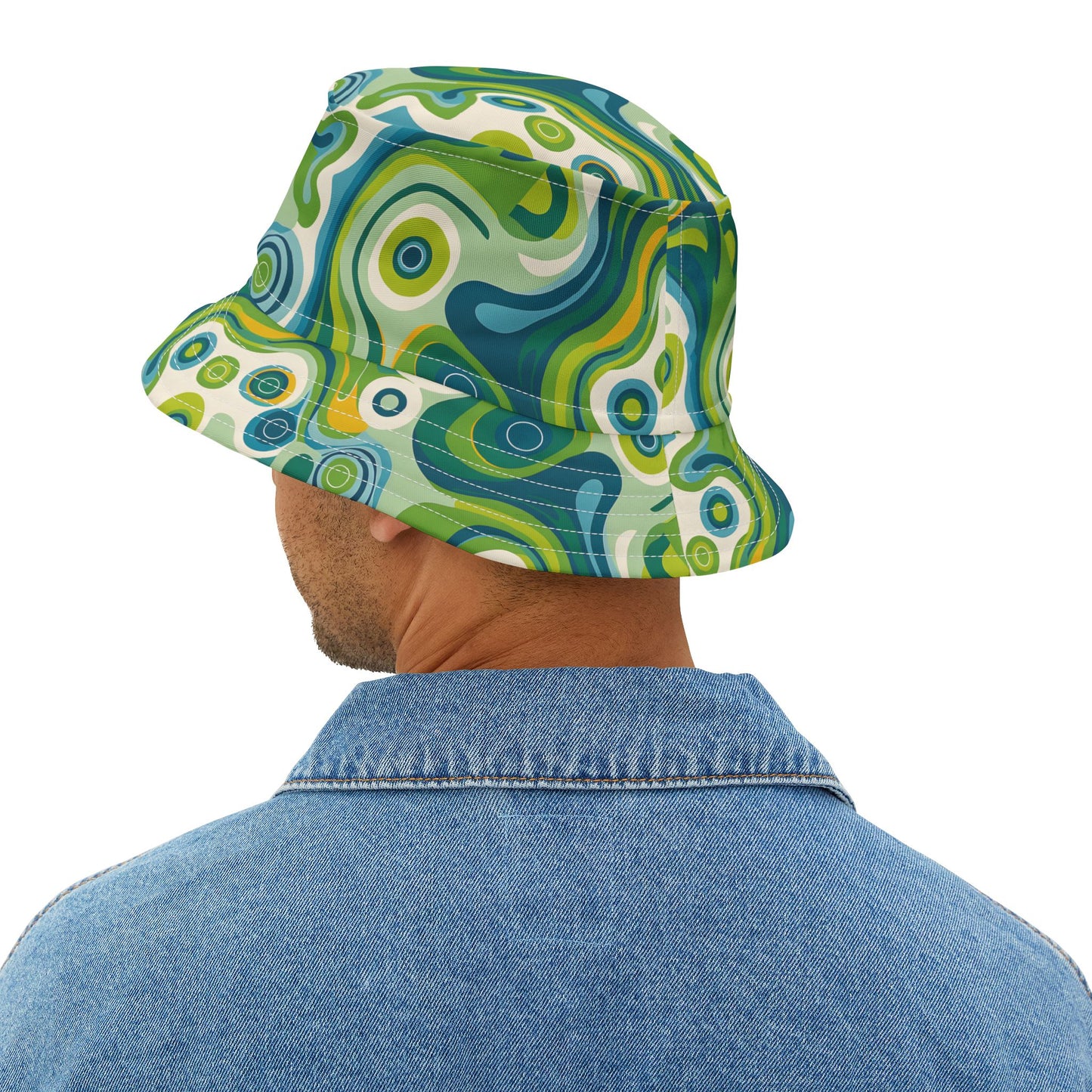 Psychedelic Swirl Festival Print Unisex Bucket Beach Hat