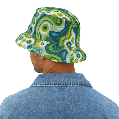 Psychedelic Swirl Festival Print Unisex Bucket Beach Hat