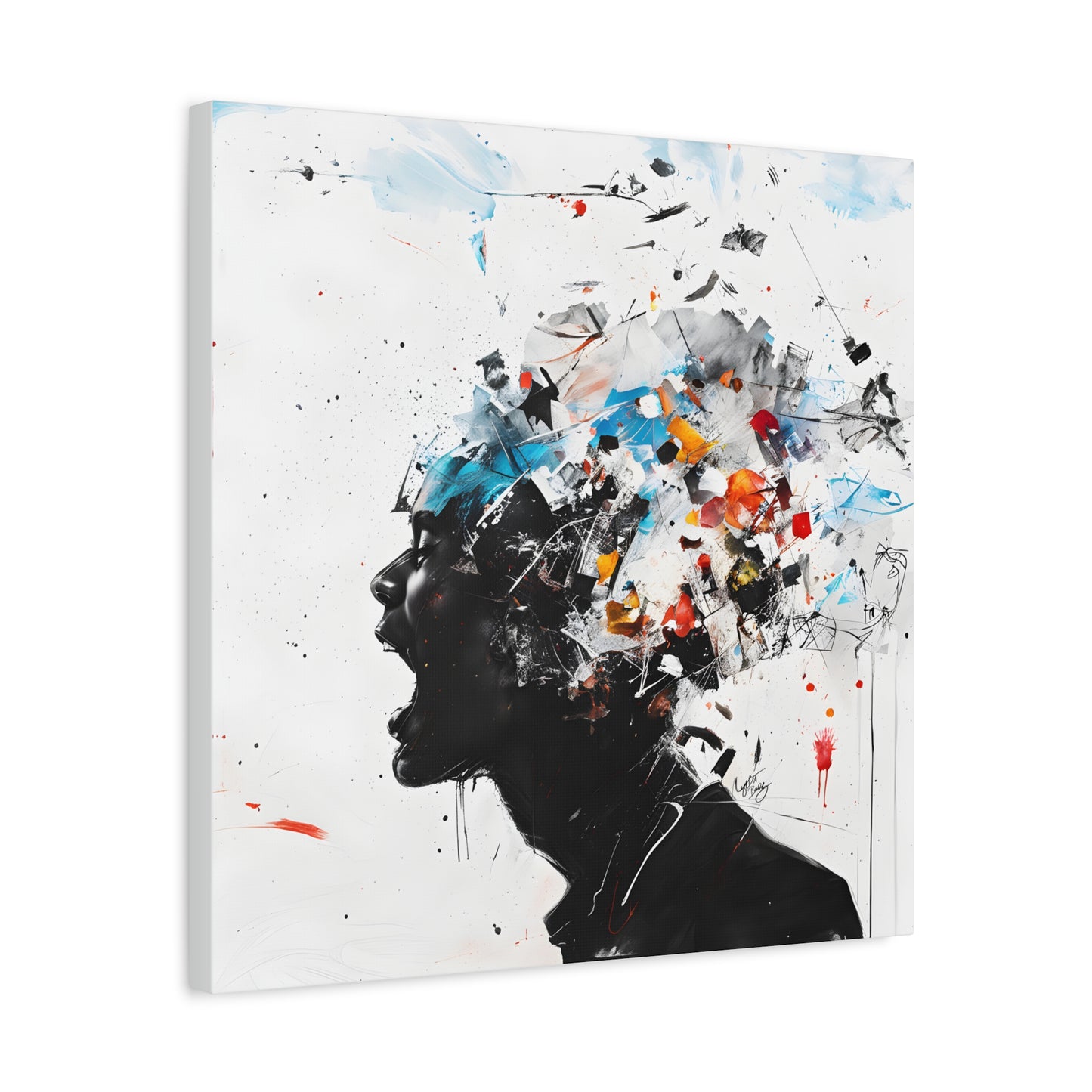 Frustration Afrocentric Black Art Canvas Wall Print