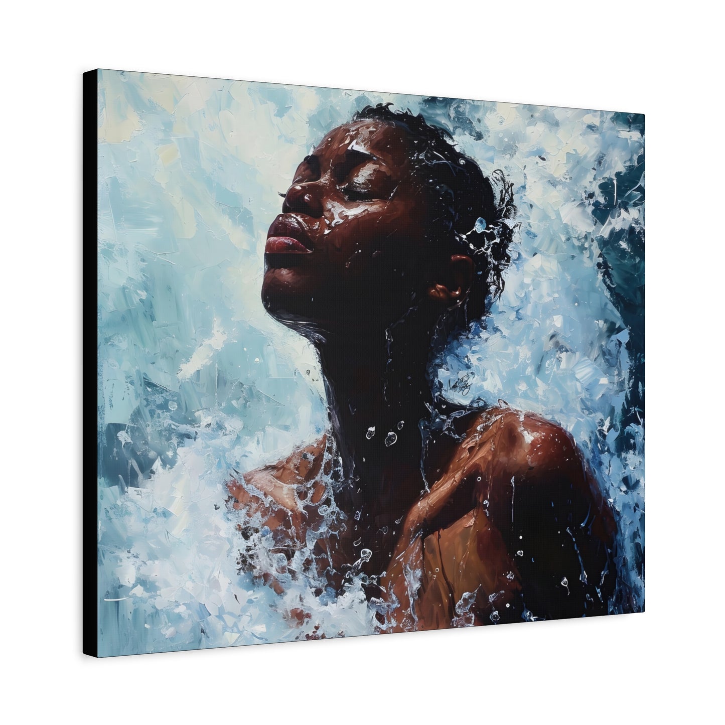 Refreshed Afrocentric Black Woman Art Canvas Wall Print
