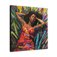 Be At Peace Black Woman Abstract Art Canvas Wall Print