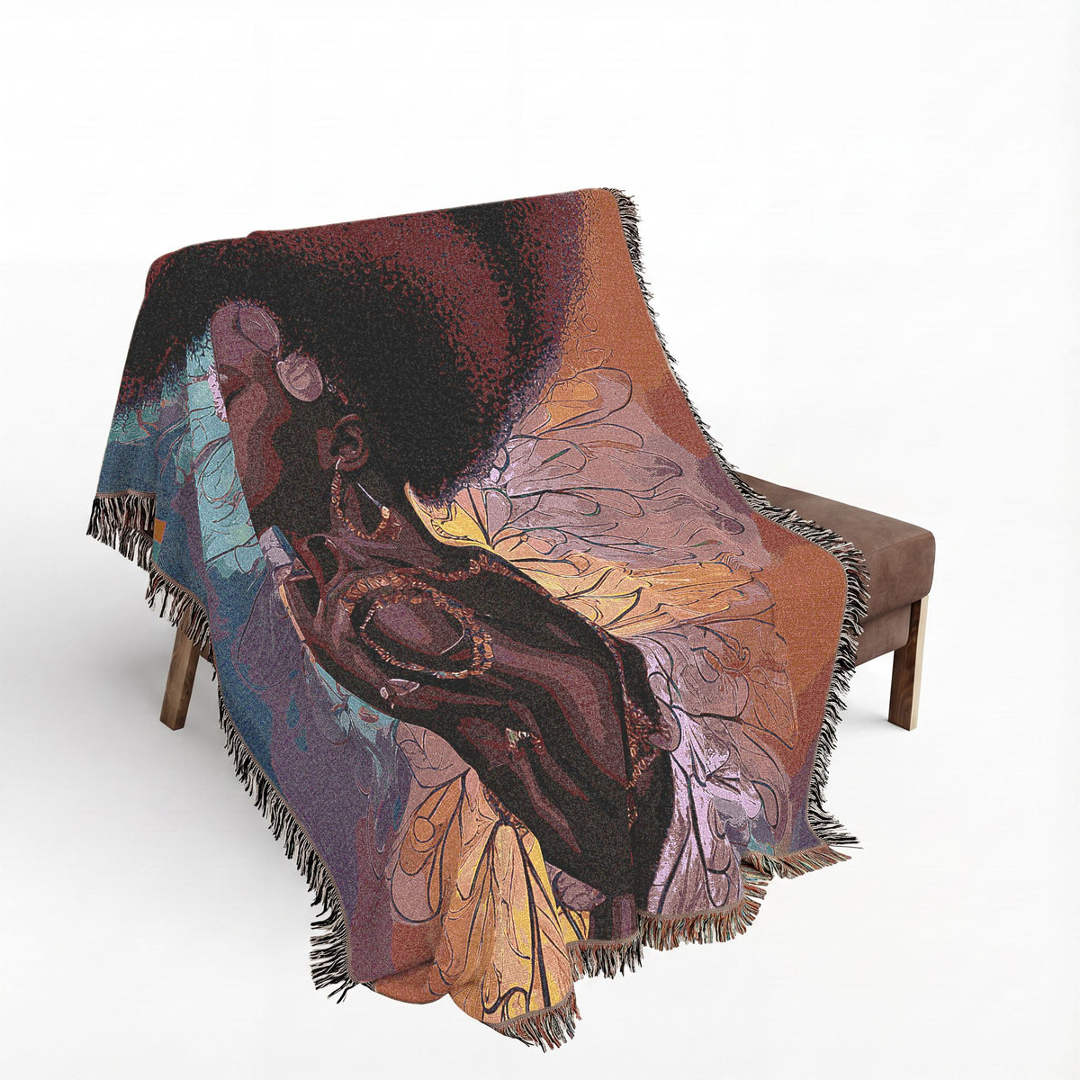 Afro Angel Woven Throw Blanket