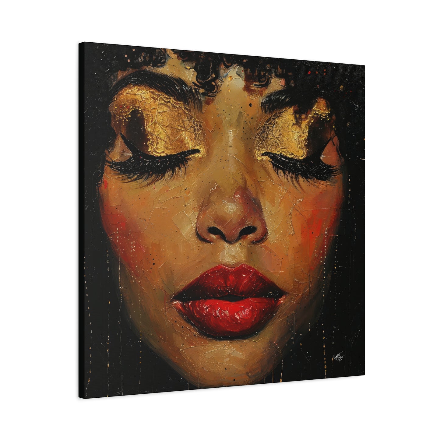 Just Meditate On It Black Woman Art Canvas Wall Print