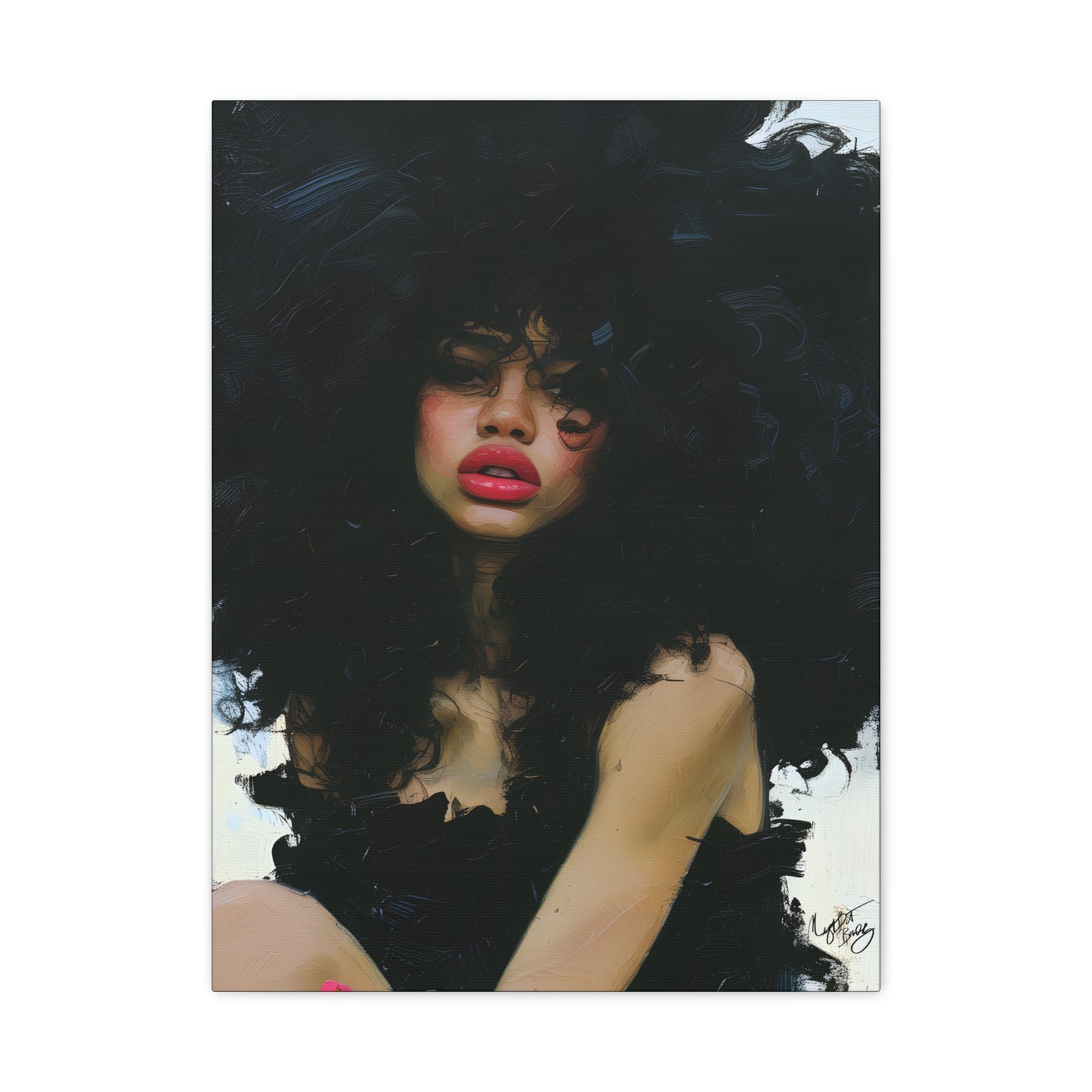 Mary Afrocentric Black Woman Art Canvas Wall Print