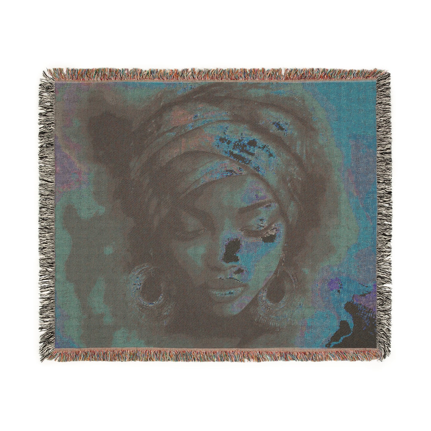 As I Emerge Black Woman Art Woven Throw Blanket