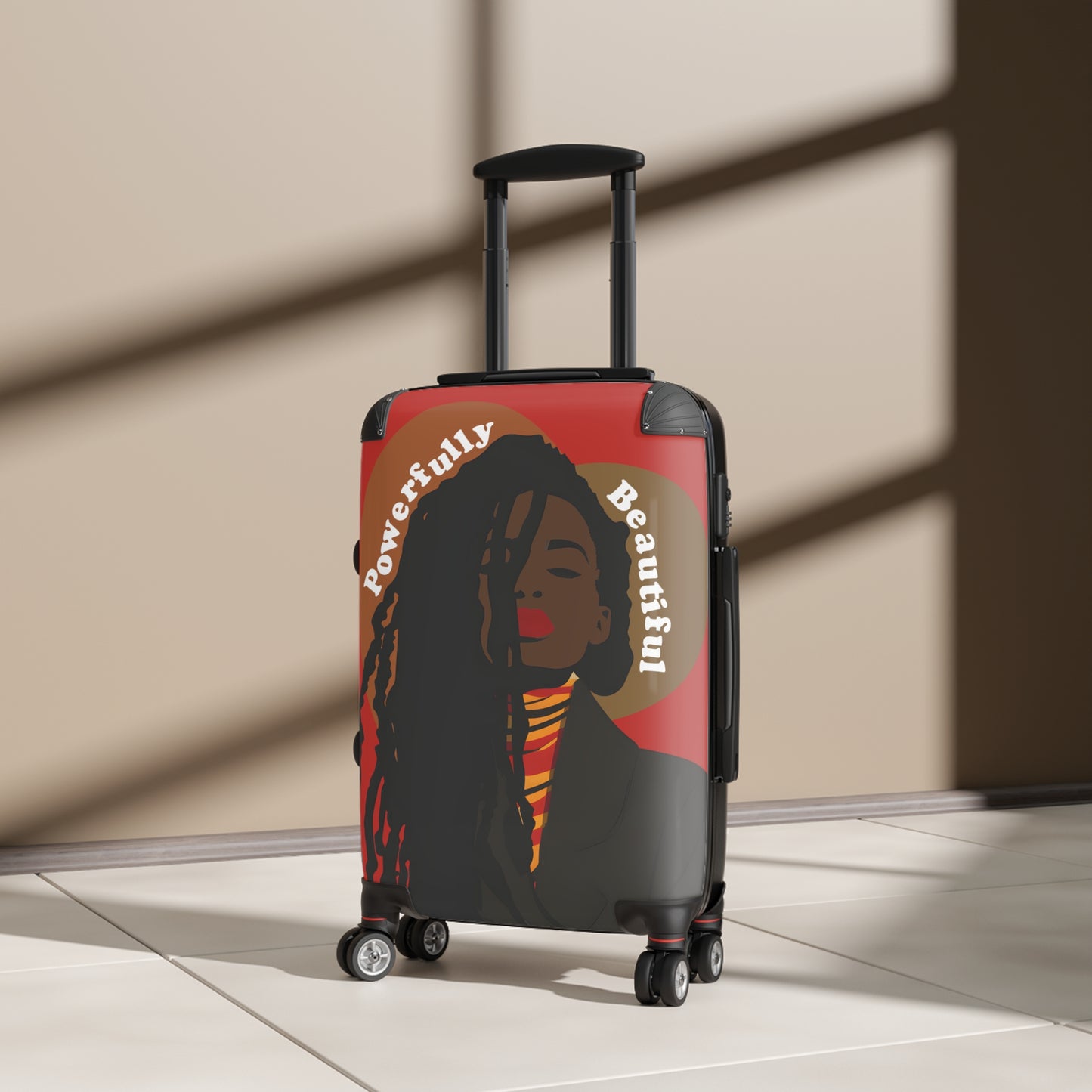 Powerfully Beautiful Black Woman Art Hardshell Hardside Lockable Spinner Suitcase