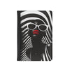 In Black And White Vegan Leather Black Art RFID Blocking Passport Cover