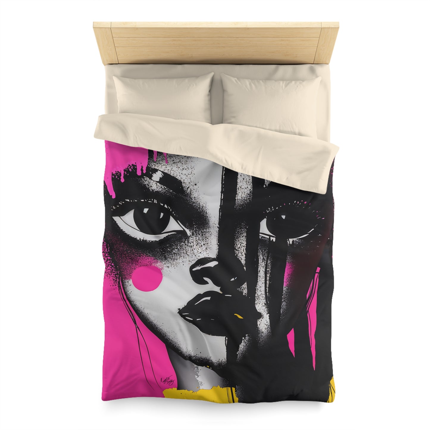 Oversized Thoughts Abstract Black Art Microfiber Duvet Cover