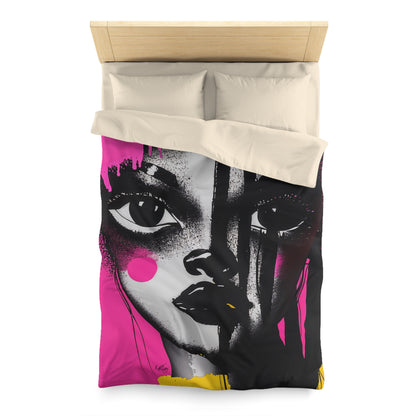 Oversized Thoughts Abstract Black Art Microfiber Duvet Cover