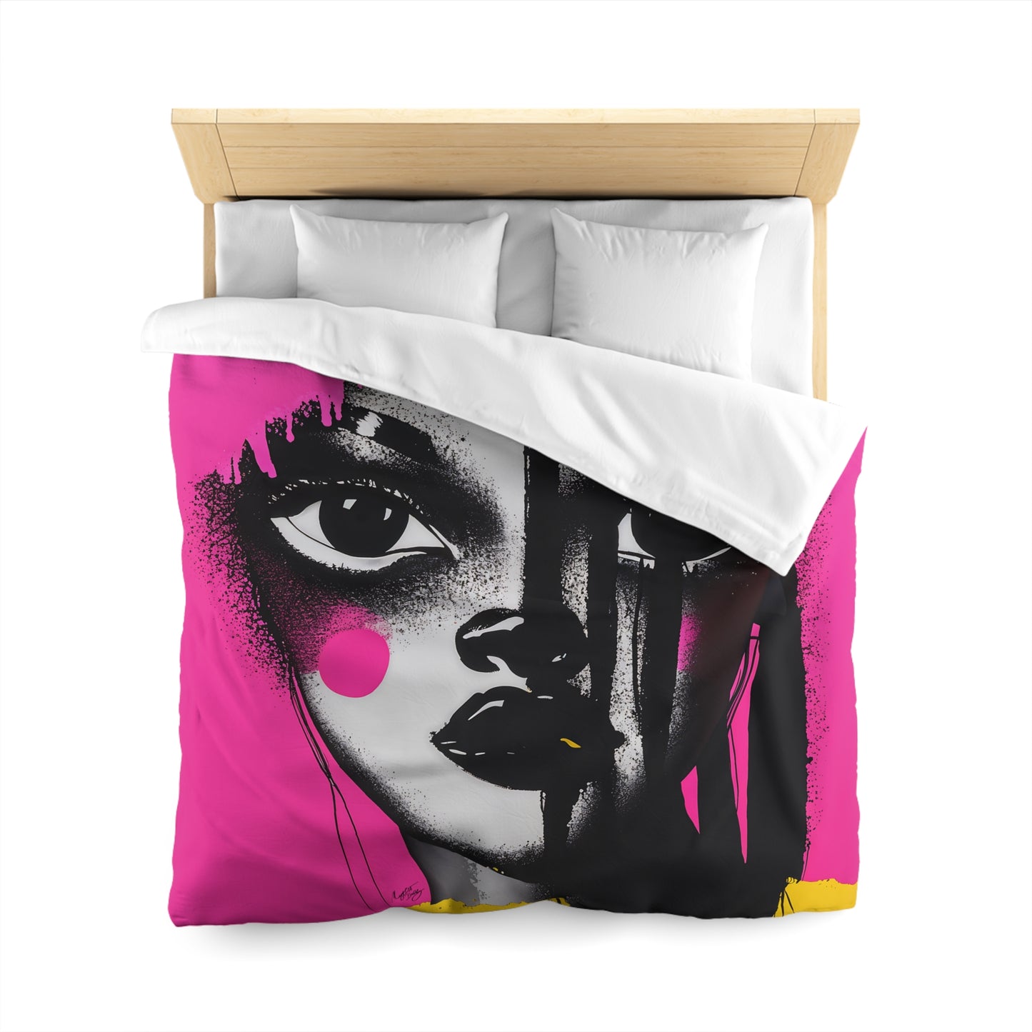 Oversized Thoughts Abstract Black Art Microfiber Duvet Cover