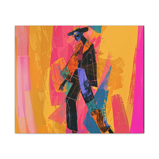 So Cool Afrocentric Black Man Abstract Art Canvas Wall Print